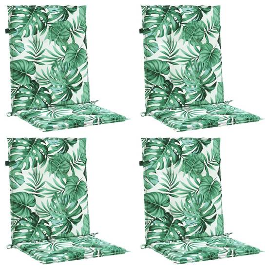 Coussins de chaise dossier bas polyester motif feuilles 100 x 50 x 3 cm - PANGIVO - Image 3