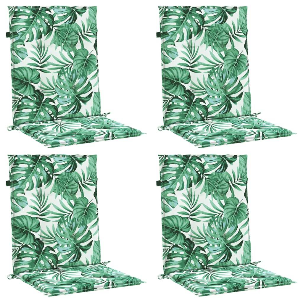 Coussins de chaise dossier bas polyester motif feuilles 100 x 50 x 3 cm - PANGIVO - Image 3