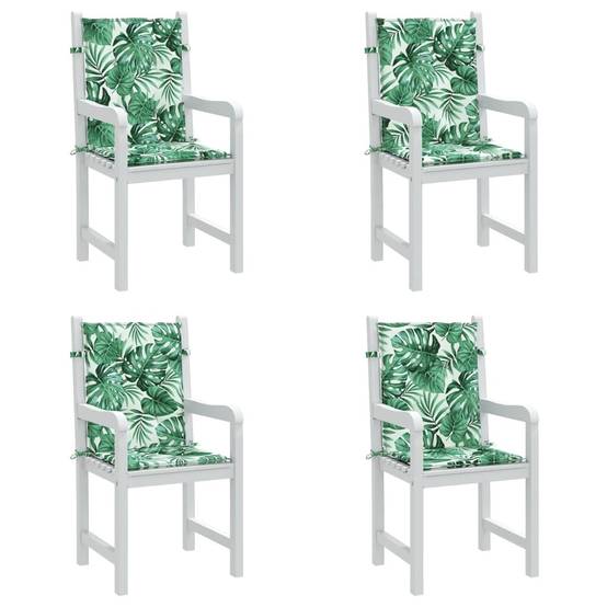 Coussins de chaise dossier bas polyester motif feuilles 100 x 50 x 3 cm - PANGIVO - Image 4