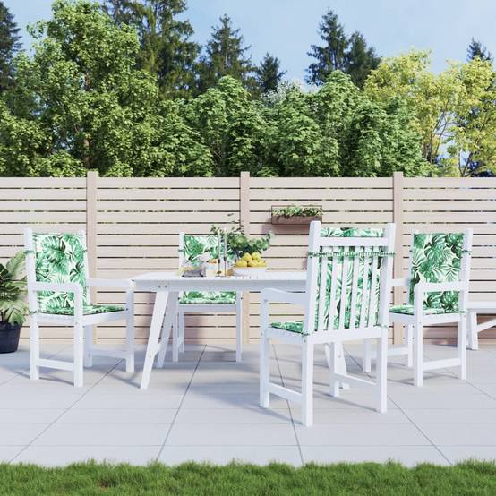 Coussins de chaise dossier bas polyester motif feuilles 100 x 50 x 3 cm - PANGIVO - Image 1
