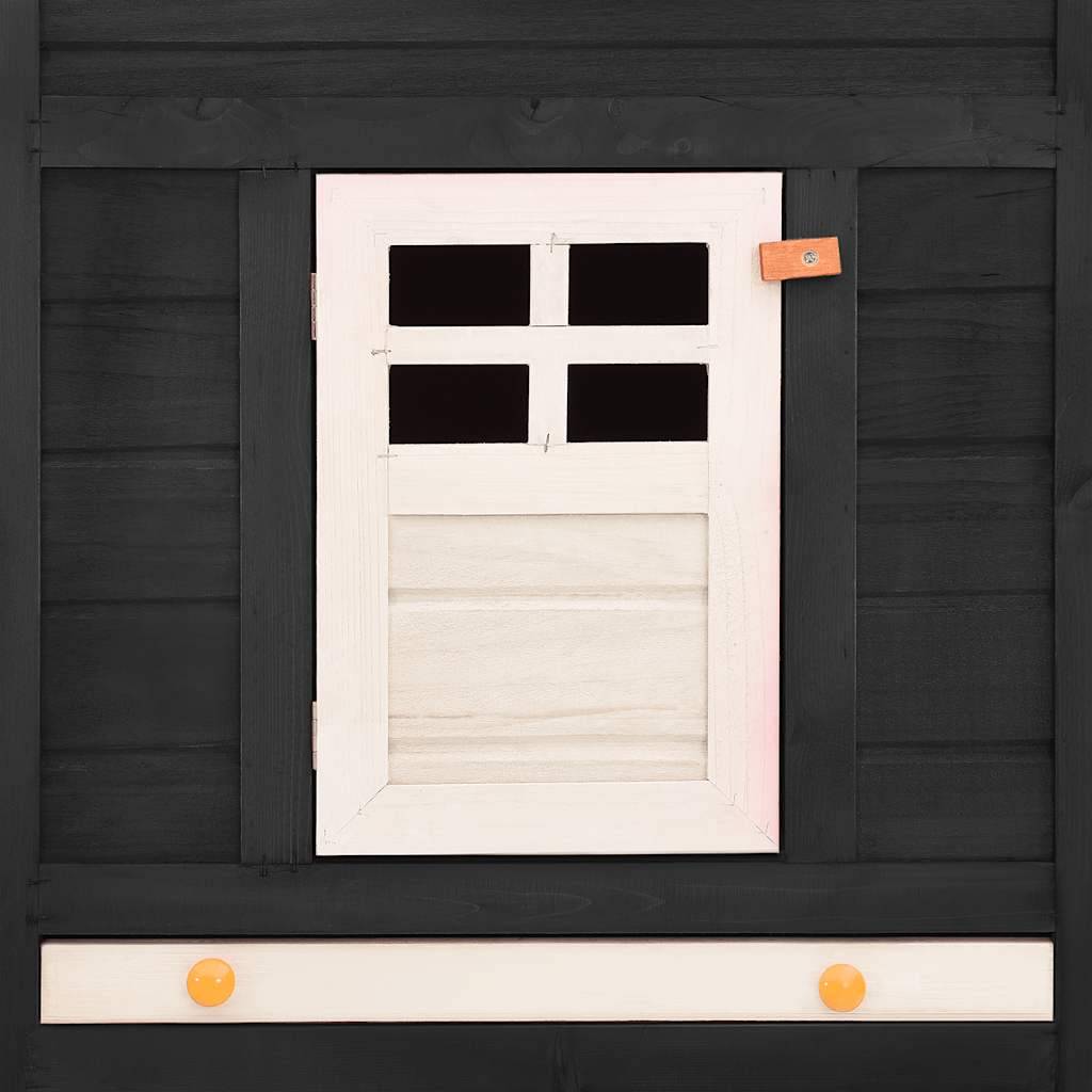 Vidaxl - Clapier d'extérieur avec piste Gris et blanc Bois de sapin vidaXL 170873 - Imagen 5