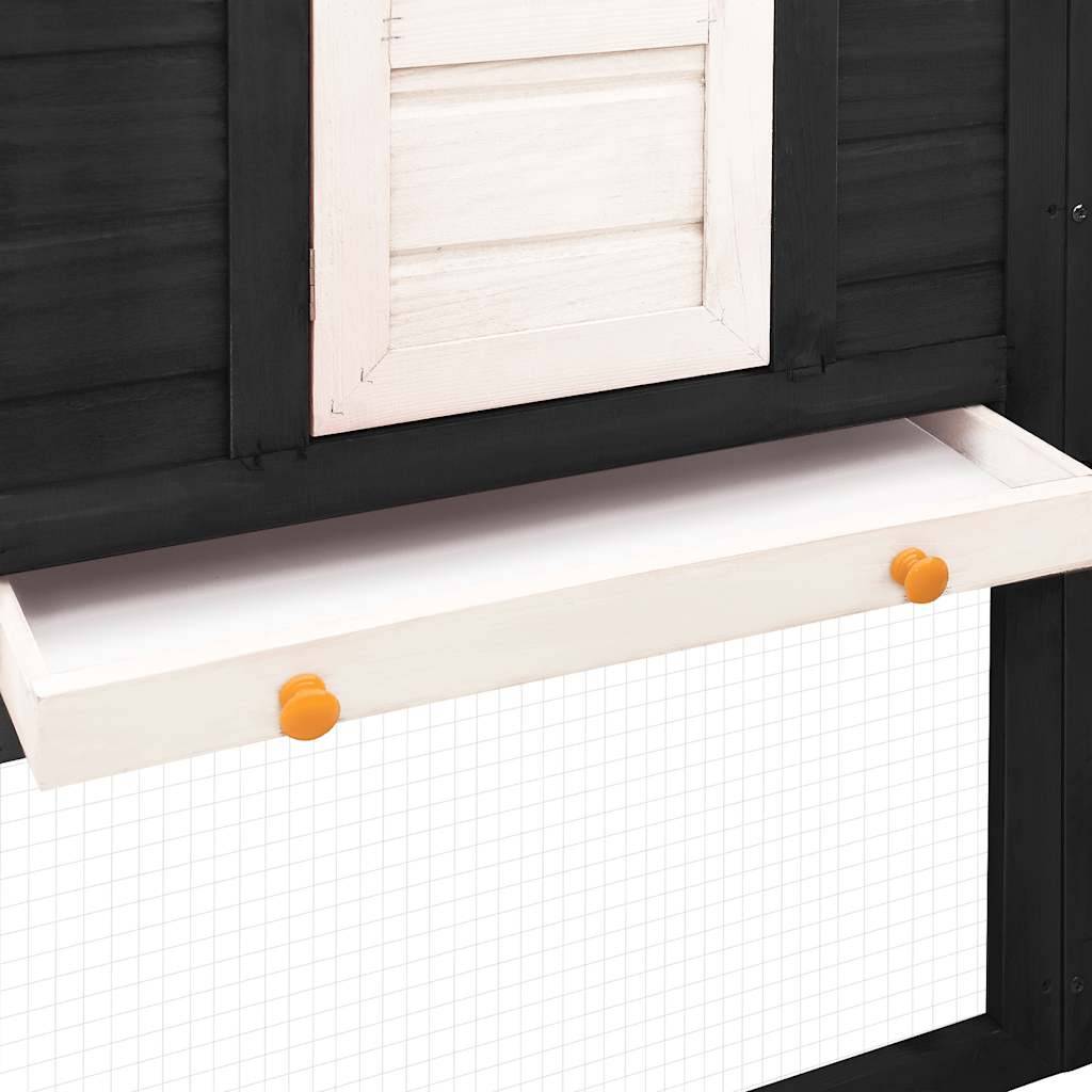 Vidaxl - Clapier d'extérieur avec piste Gris et blanc Bois de sapin vidaXL 170873 - Imagen 6