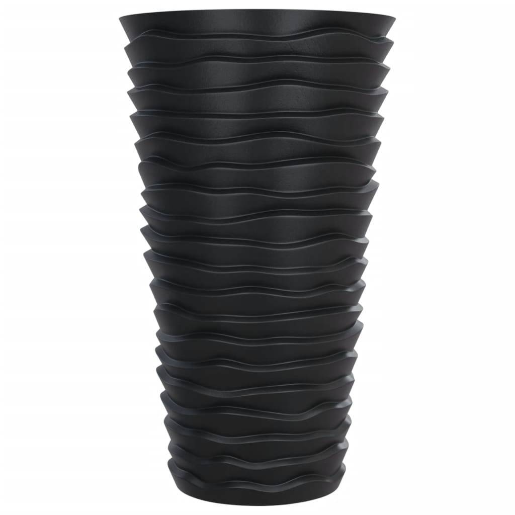 Helloshop26 - Jardinière bac lit surélevé plantes fleurs terrasse jardin et intérieur amovible aspect rainuré anthracite - Image 3