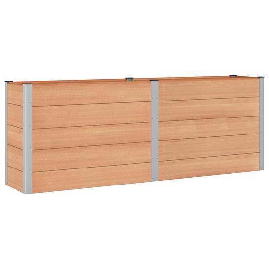 ComfortXL - Jardinière Surélevée WPC Aluminium Culture Légumes Fleurs 250x50x91cm Marron - ComfortXL Outdoor Living - Image 2