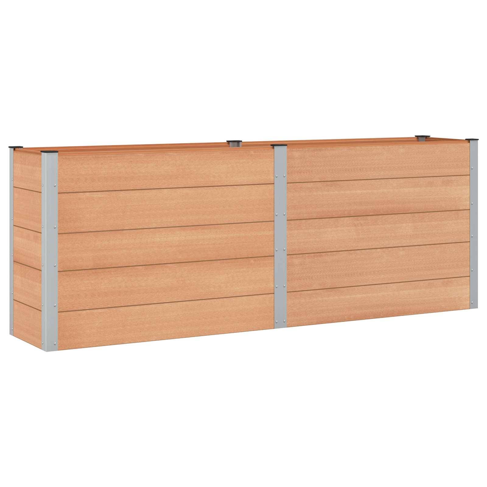 ComfortXL - Jardinière Surélevée WPC Aluminium Culture Légumes Fleurs 250x50x91cm Marron - ComfortXL Outdoor Living - Image 2