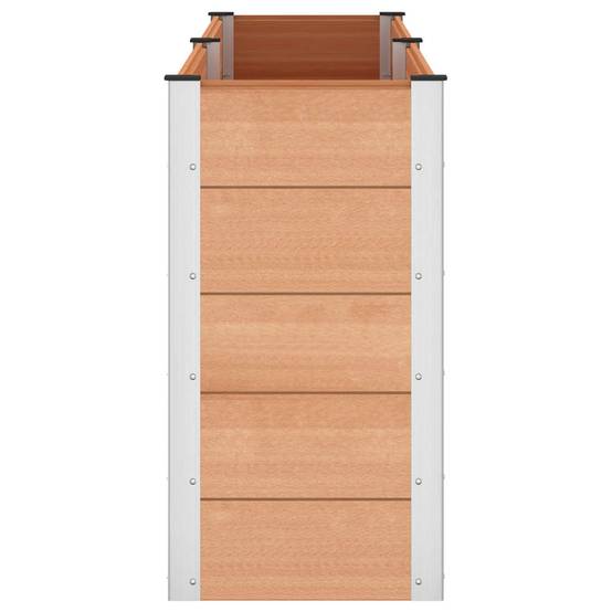ComfortXL - Jardinière Surélevée WPC Aluminium Culture Légumes Fleurs 250x50x91cm Marron - ComfortXL Outdoor Living - Image 4