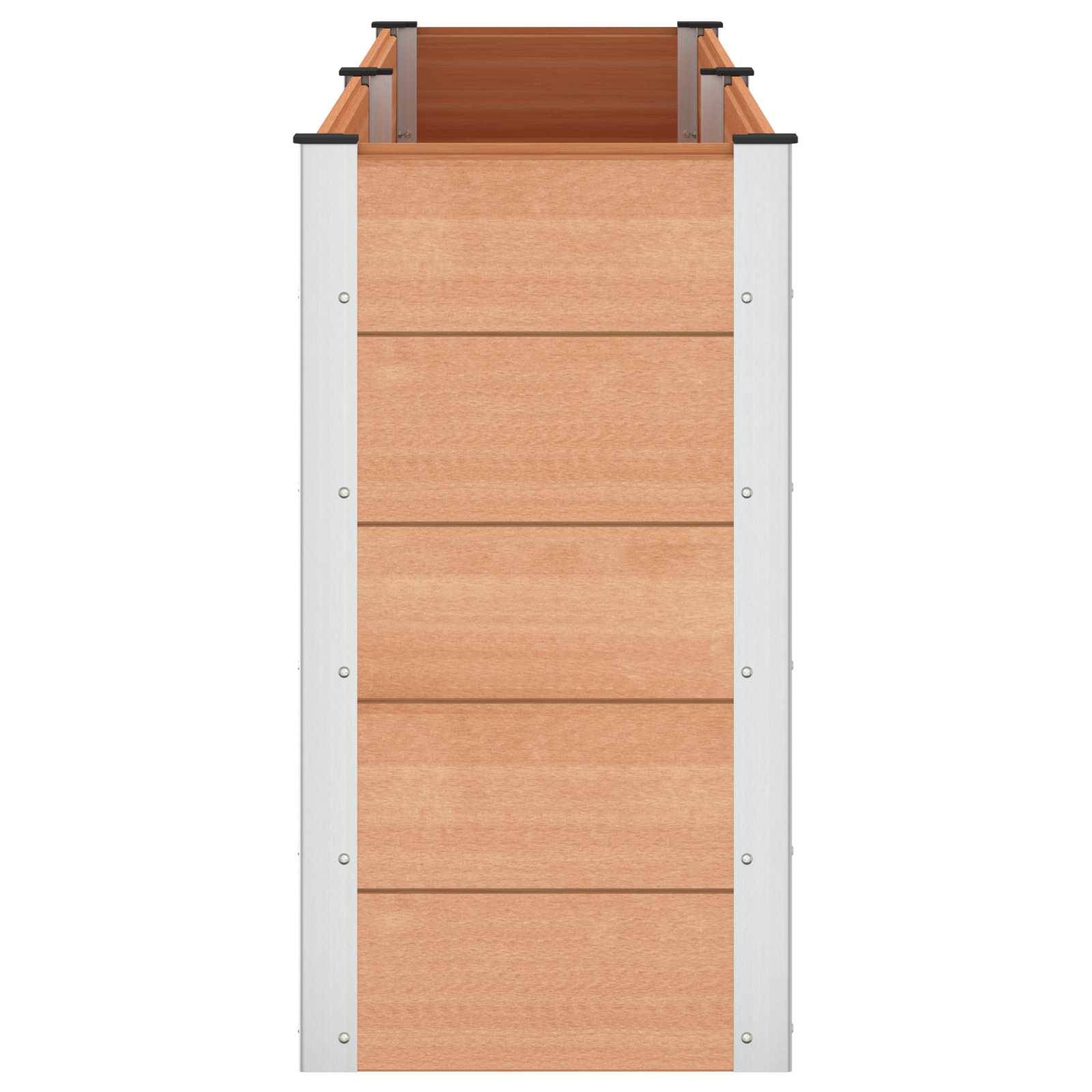 ComfortXL - Jardinière Surélevée WPC Aluminium Culture Légumes Fleurs 250x50x91cm Marron - ComfortXL Outdoor Living - Image 4