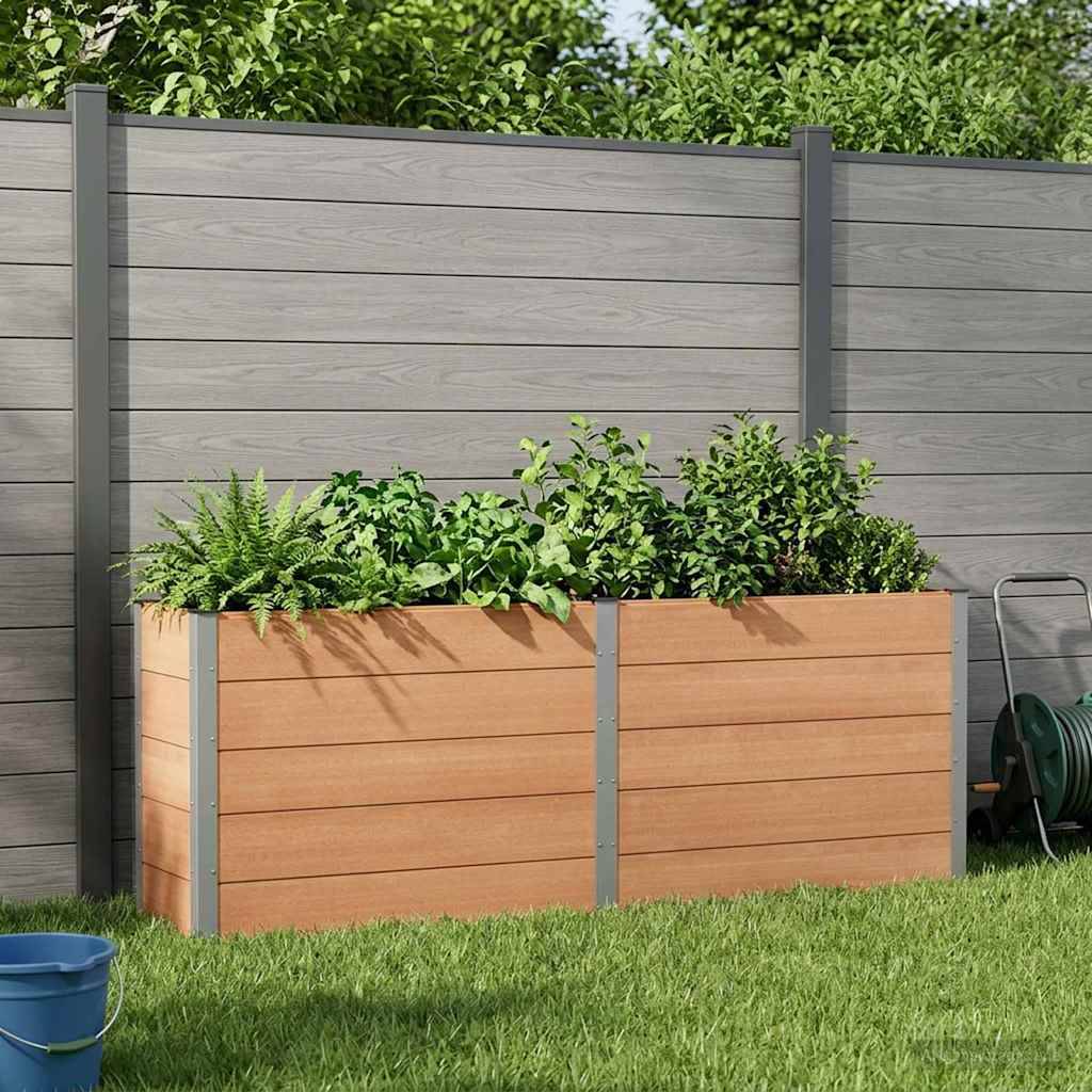 ComfortXL - Jardinière Surélevée WPC Aluminium Culture Légumes Fleurs 250x50x91cm Marron - ComfortXL Outdoor Living - Image 1