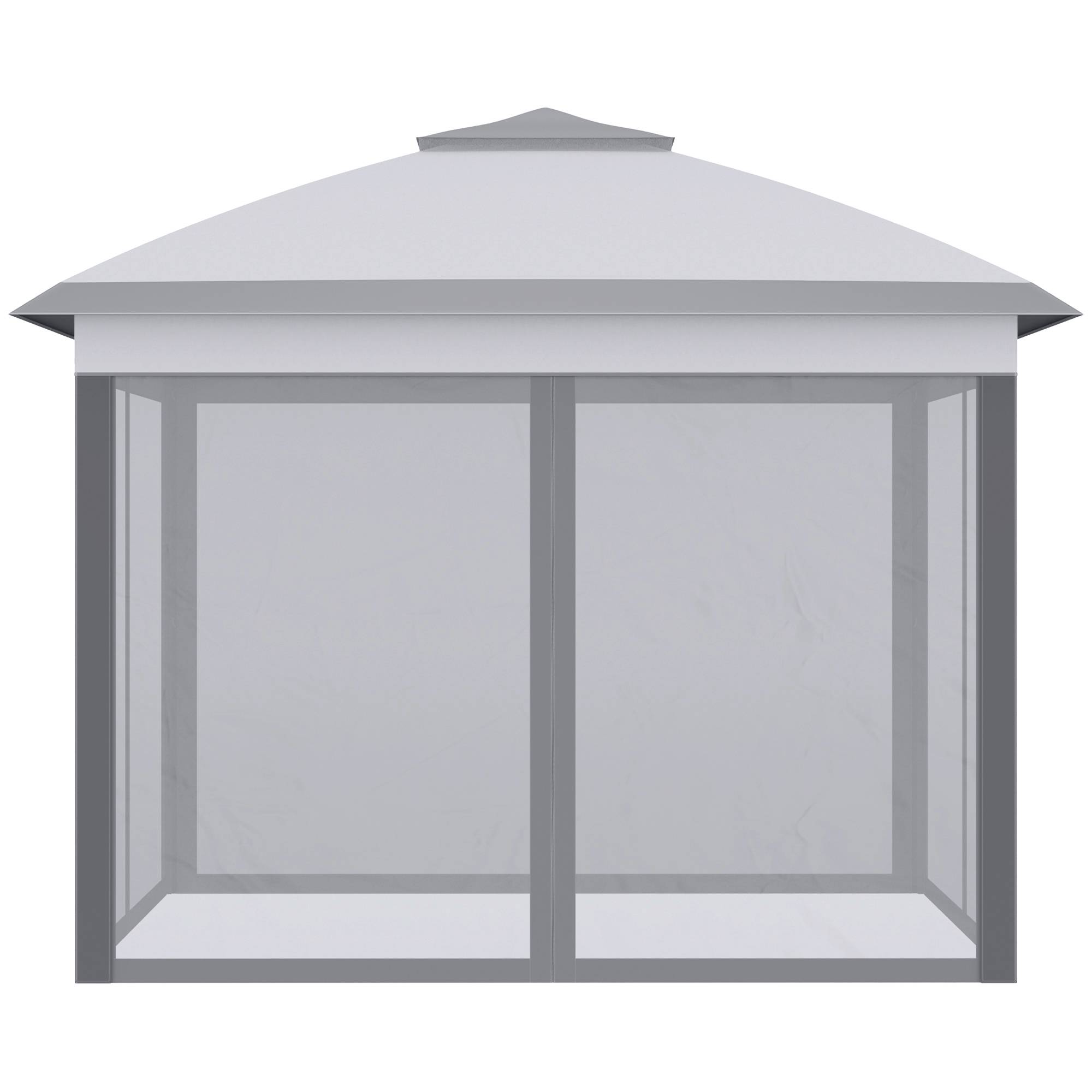 Tonnelle pliante métal et tissu gris 330 x 330 x 288 cm - PANGIVO - Image 10