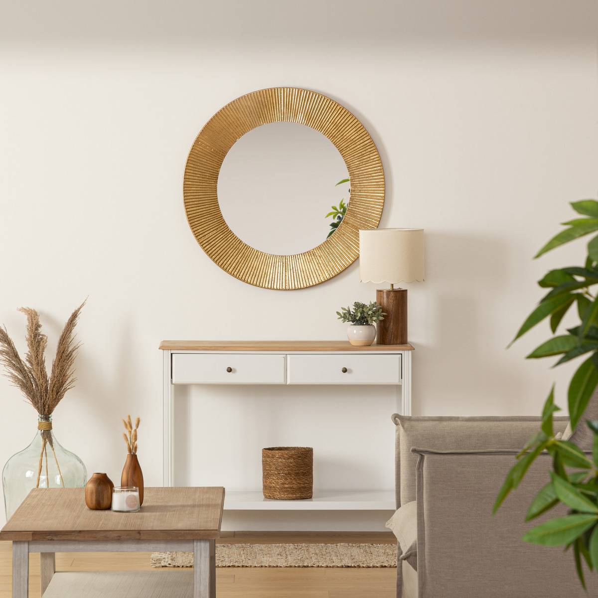 Atmosphera - Miroir "Milda" métal doré D90cm - Atmosphera Créateur d'intérieur - Image 1