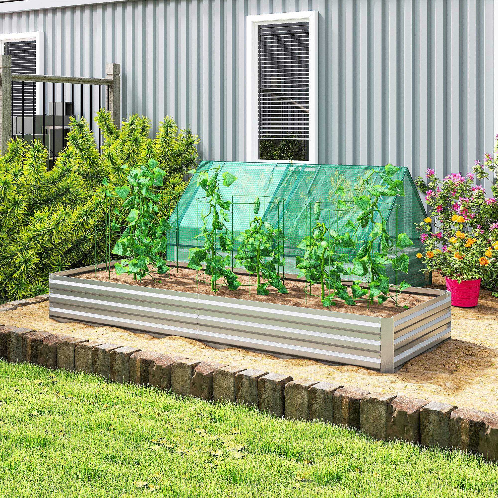 PANGIVO - Carré potager acier argent 241 x 90,5 x 30 cm - PANGIVO - Image 3