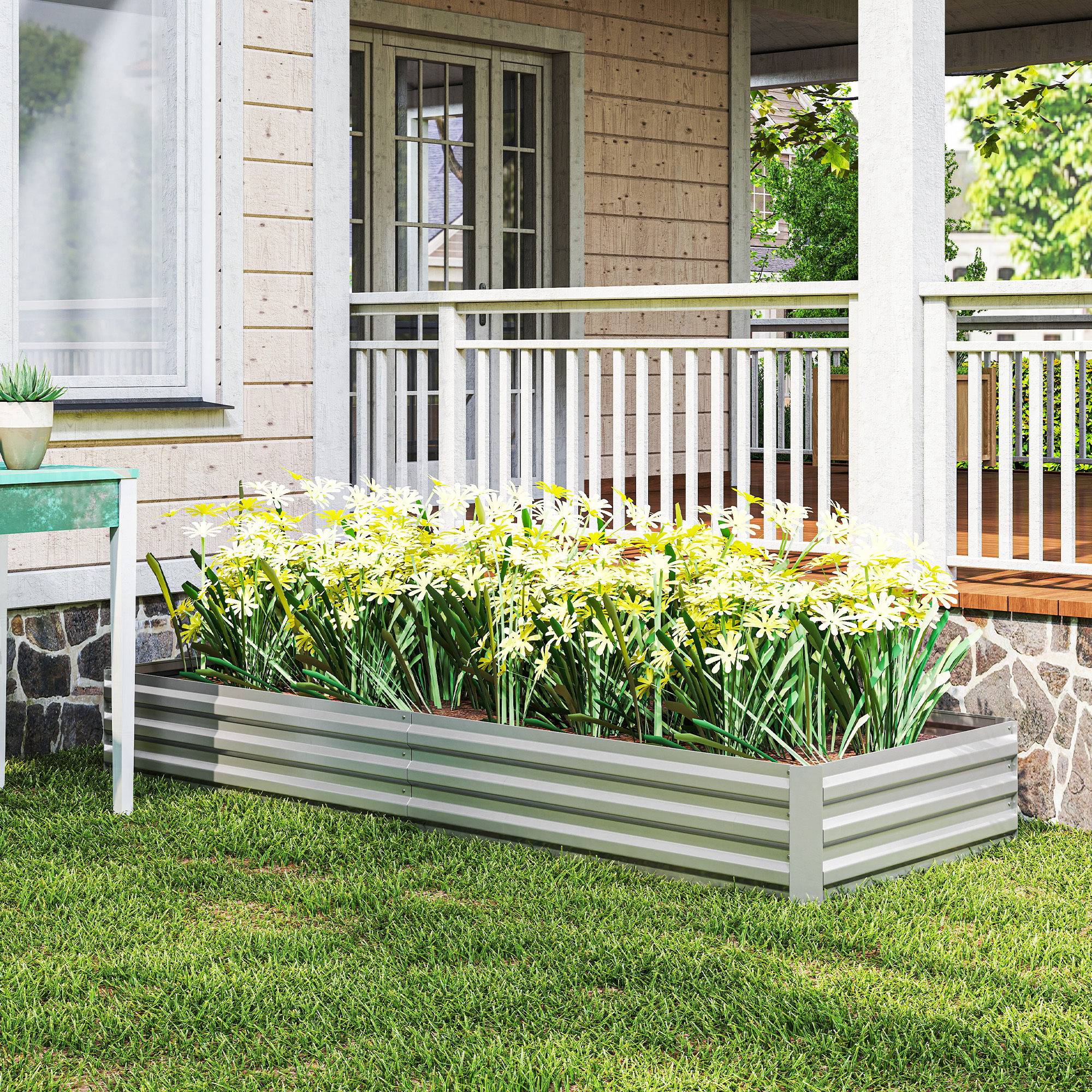 PANGIVO - Carré potager acier argent 241 x 90,5 x 30 cm - PANGIVO - Image 10