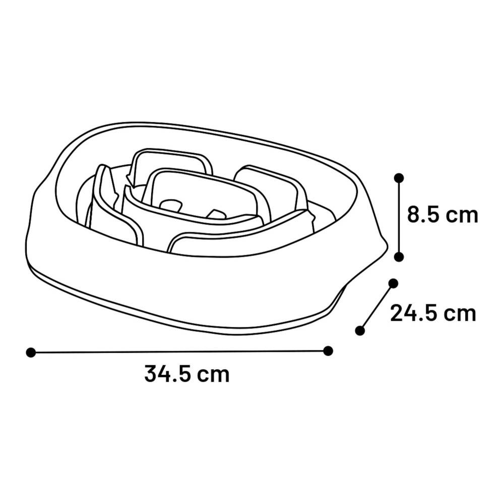 Gamelle anti glouton ovale blanche pour chien - Imagen 2
