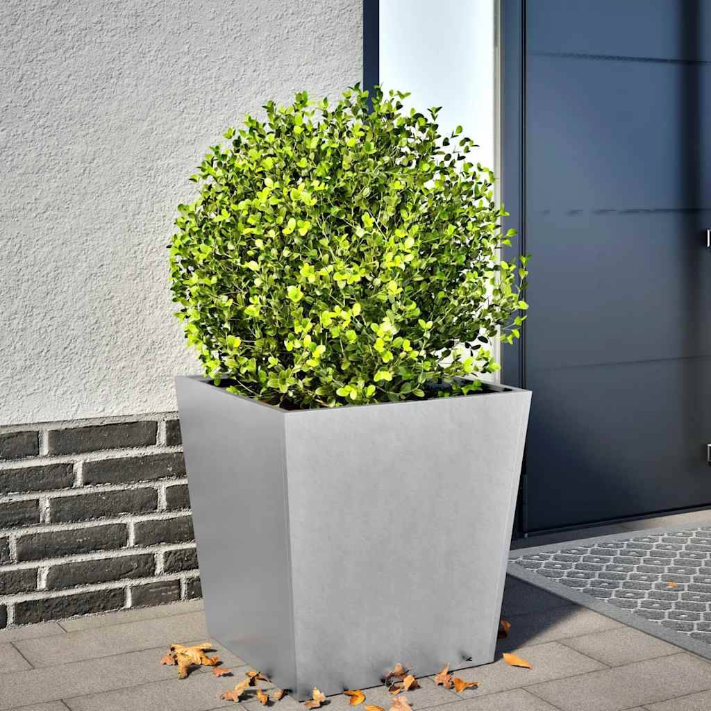 Jardinière acier galvanisé gris 50 x 50 x 50 cm - PANGIVO - Image 1