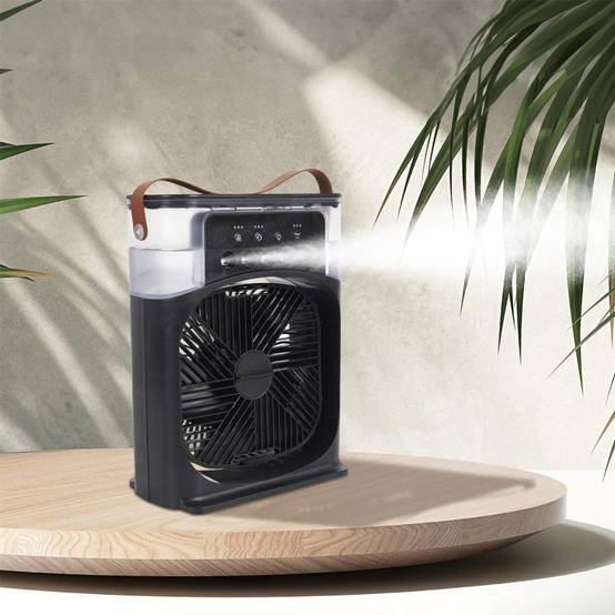 The Home Deco Factory - Ventilateur Brumisateur Led "Retro" 30cm Noir - Image 3