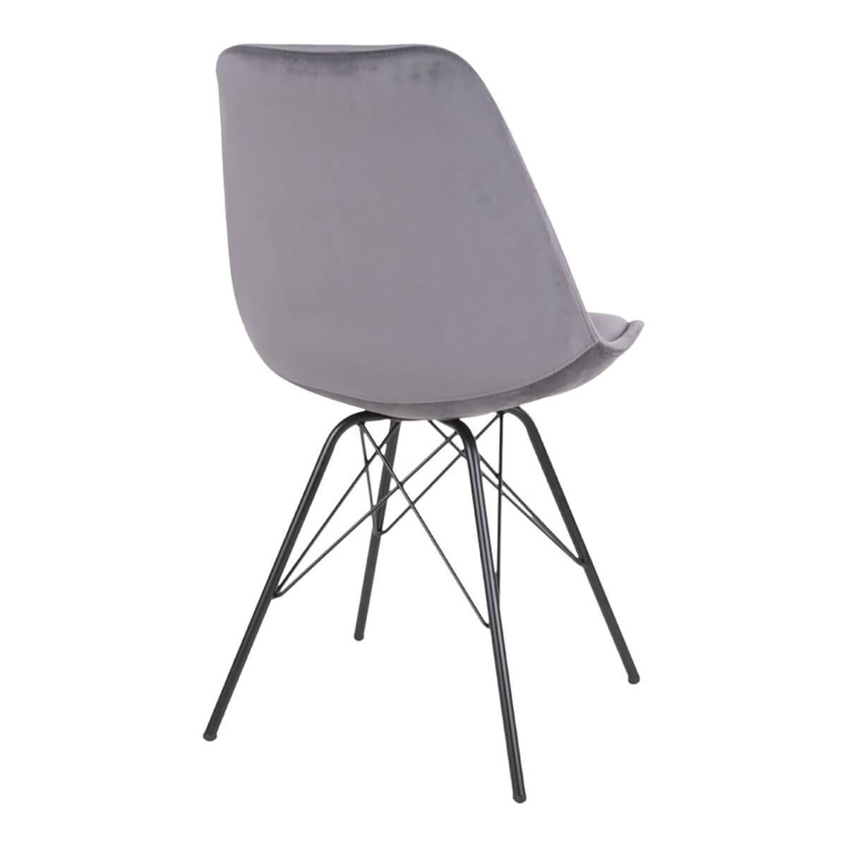 ALTOBUY - Lot de 2 Chaises Velours Gris avec Piétement Métal Noir - HAGA - Image 6