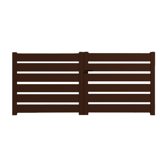 Portail Packit - Portail alu battant SAH en kit dim. L.3500 (entre piliers) x H.1500 mm Marron (RAL 1247)
