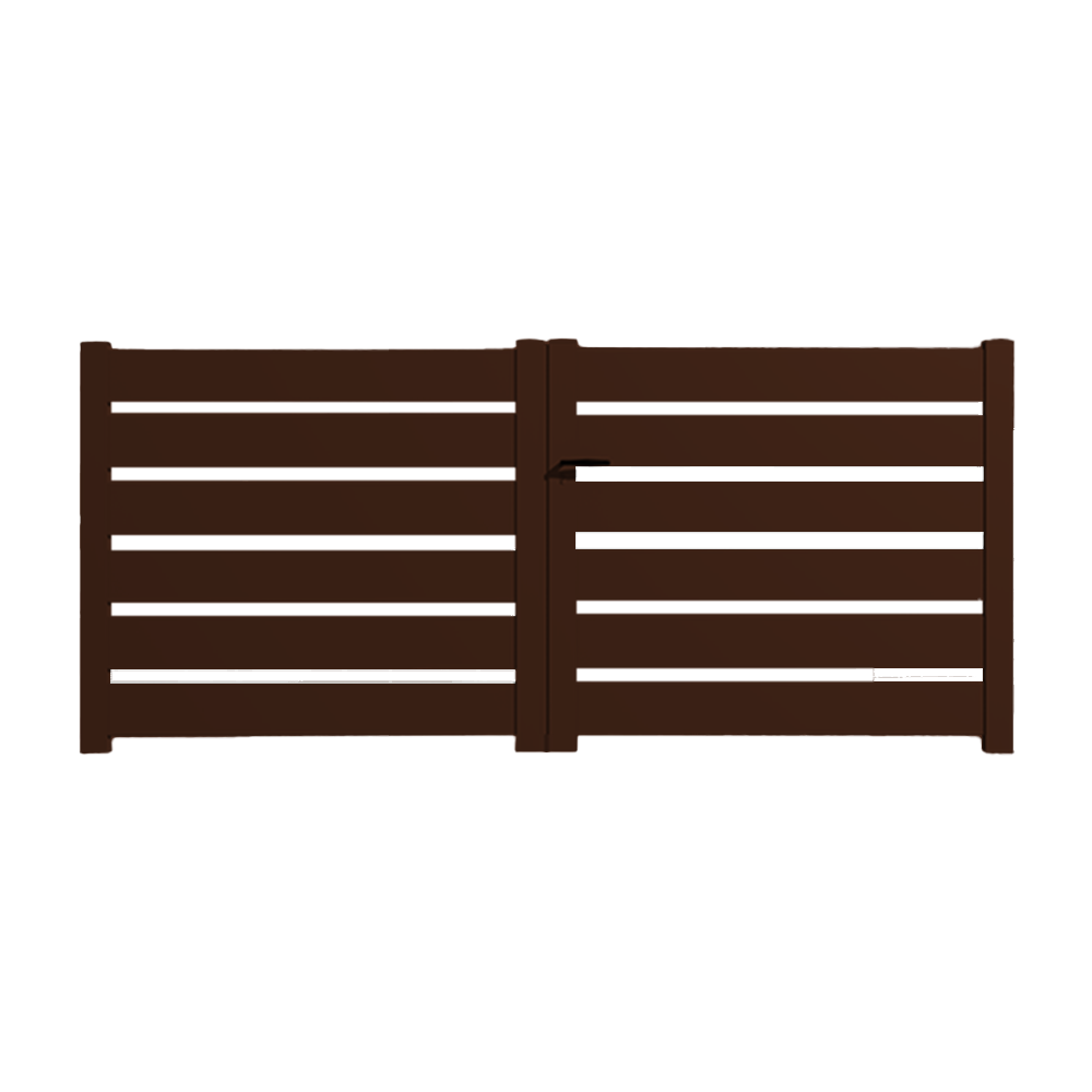 Portail Packit - Portail alu battant SAH en kit dim. L.3500 (entre piliers) x H.1500 mm  Marron (RAL 1247)
