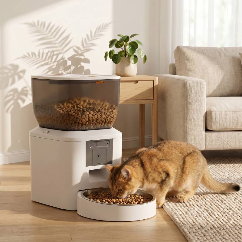 ComfortXL - Distributeur Automatique Connecté Chat Acier Inox Intérieur Caméra 4L Blanc - ComfortXL Outdoor Living - Image 8