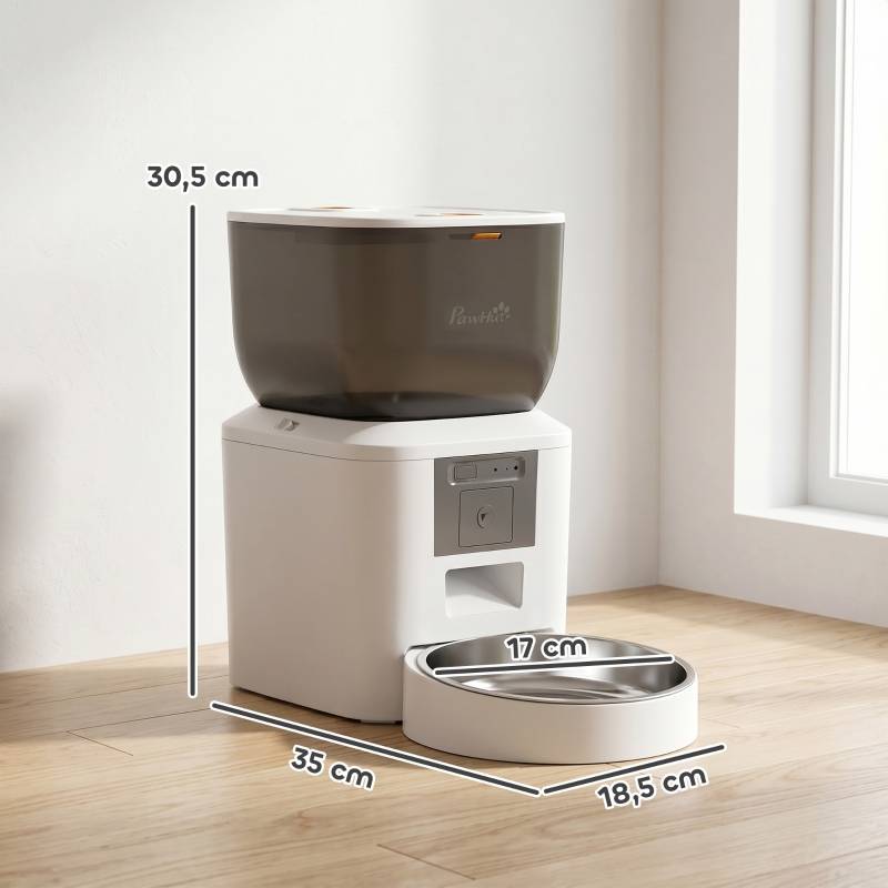 ComfortXL - Distributeur Automatique Connecté Chat Acier Inox Intérieur Caméra 4L Blanc - ComfortXL Outdoor Living - Image 2