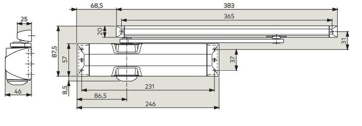 Ferme-porte TS 90 Impulse H force 3-4 finition argent - DORMA - 10240401 - Image 2