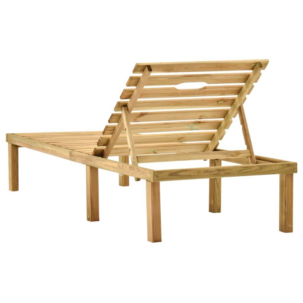 Helloshop26 - Transat chaise longue bain de soleil lit de jardin terrasse meuble d'extérieur avec table bois de pin imprégné - Imagen 4