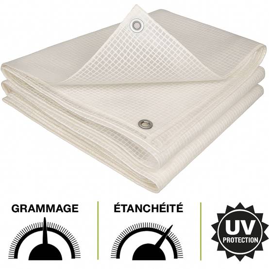 Bâche armée transparente 160g/m2 découpable 2 x 3 Translucide - Image 2