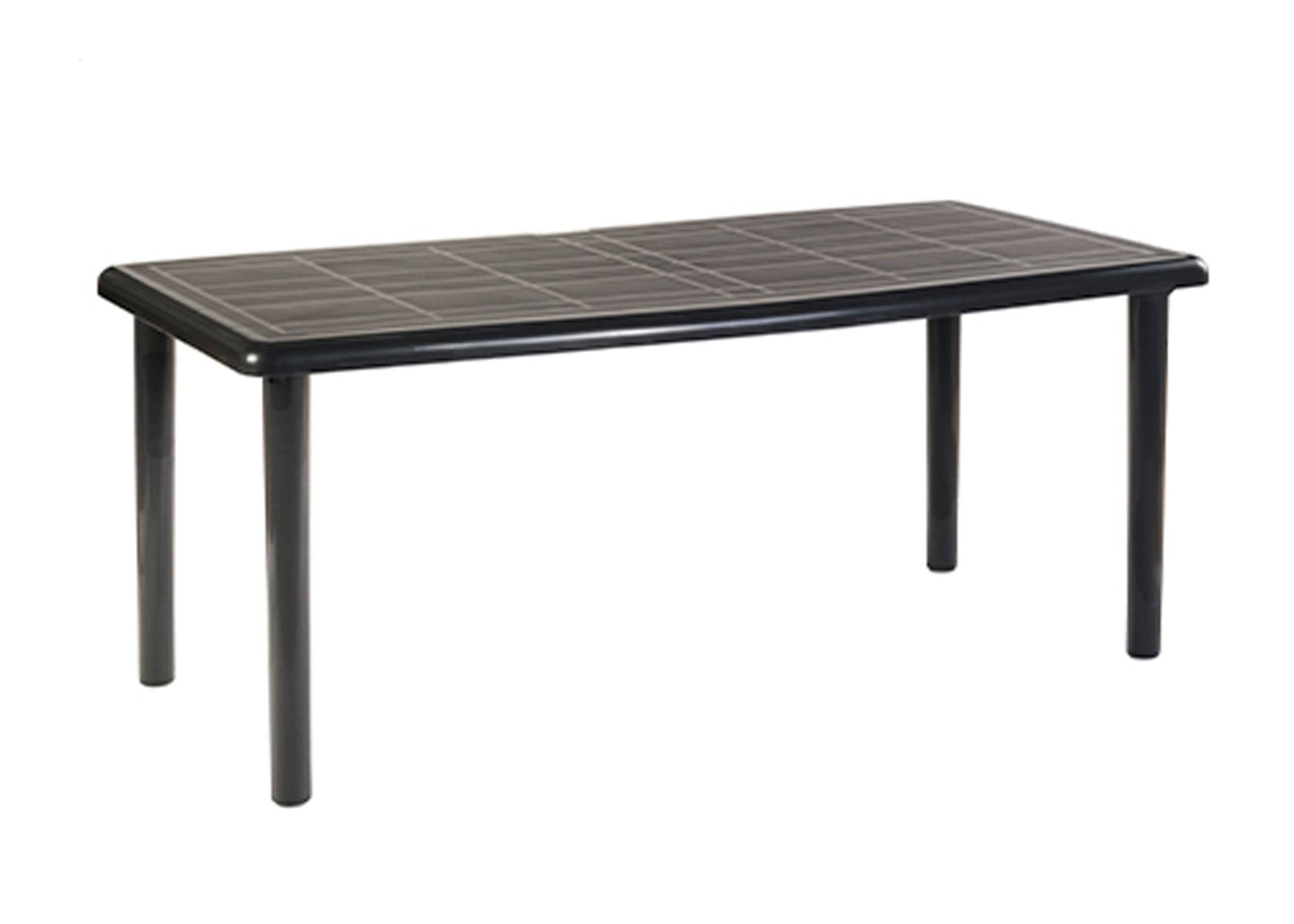 Table ovale recyclée extérieur 180x90 gris volcanique OLOT garbar - Image 1