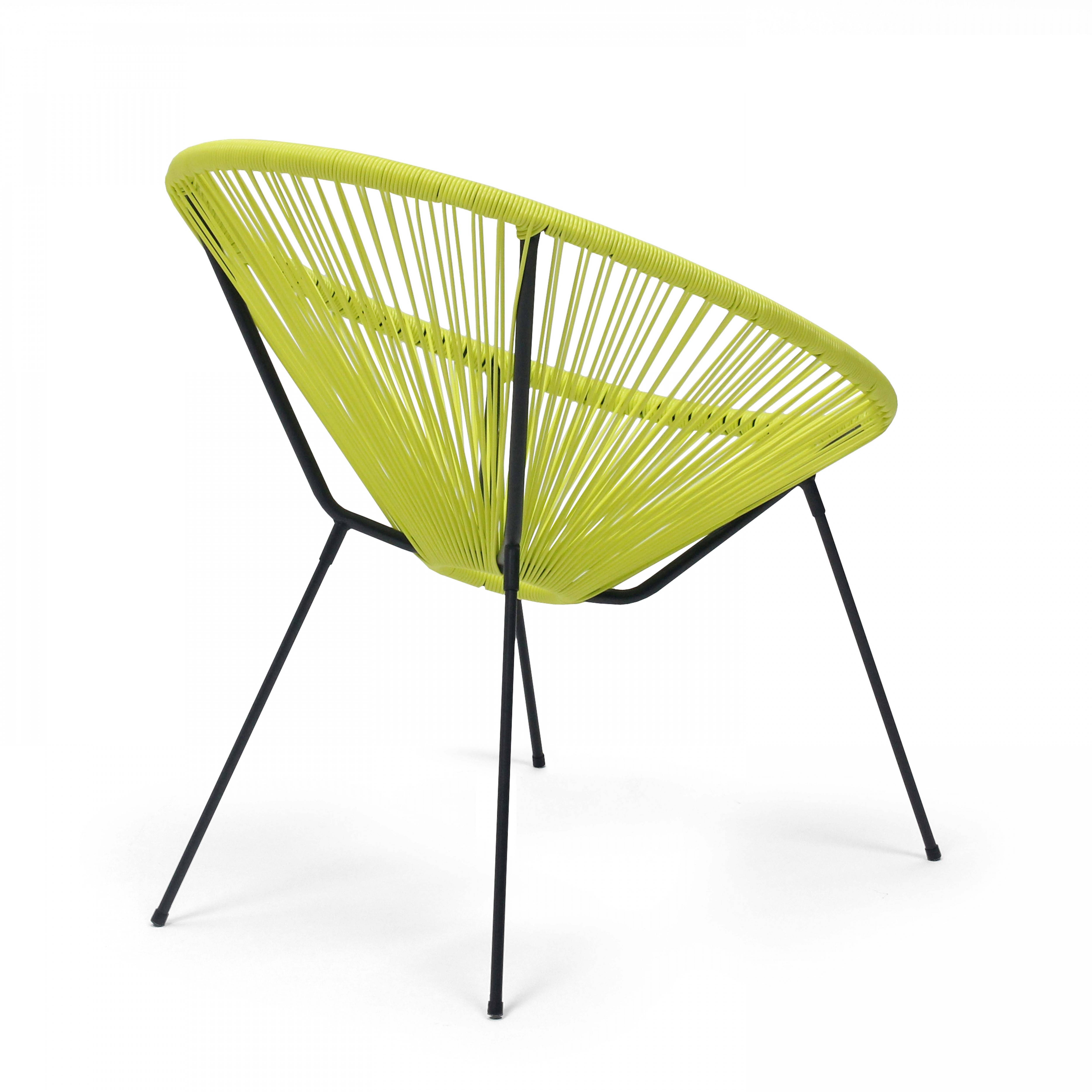 Oviala - Fauteuil en résine tressée vert Ovo - Oviala - Imagen 4