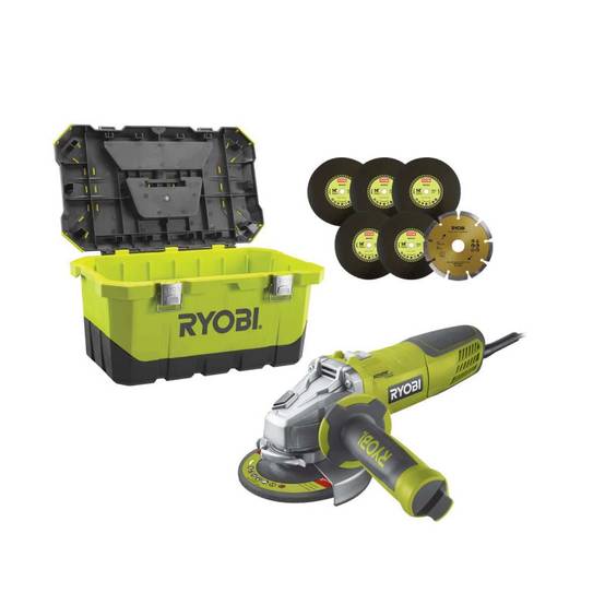 Ryobi - Meuleuse d'angle RYOBI - 1010W - 125mm - 1 coffret de rangement - RAG1010-125TA6 - Image 1