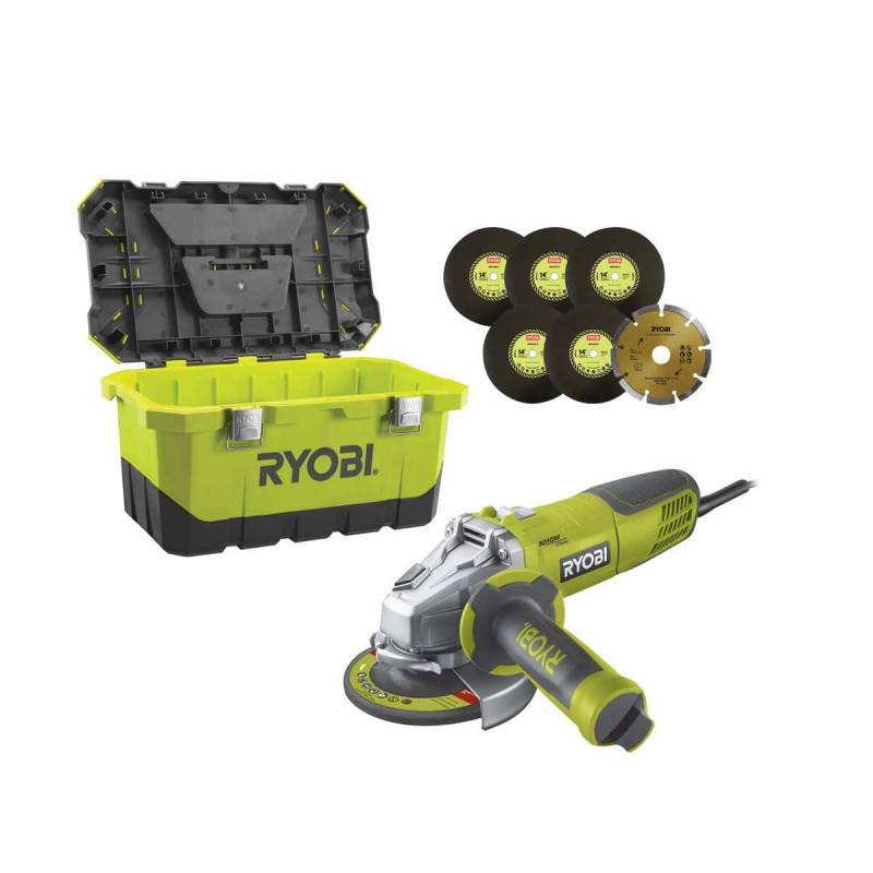 Ryobi - Meuleuse d'angle RYOBI - 1010W - 125mm - 1 coffret de rangement - RAG1010-125TA6 - Image 1