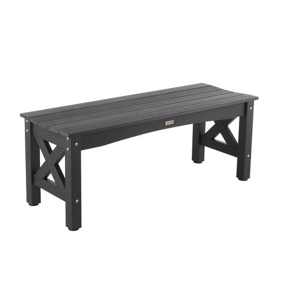 Vevor - VEVOR Banc de jardin en plastique 113 cm capacité de charge de 272 kg noir - Image 1