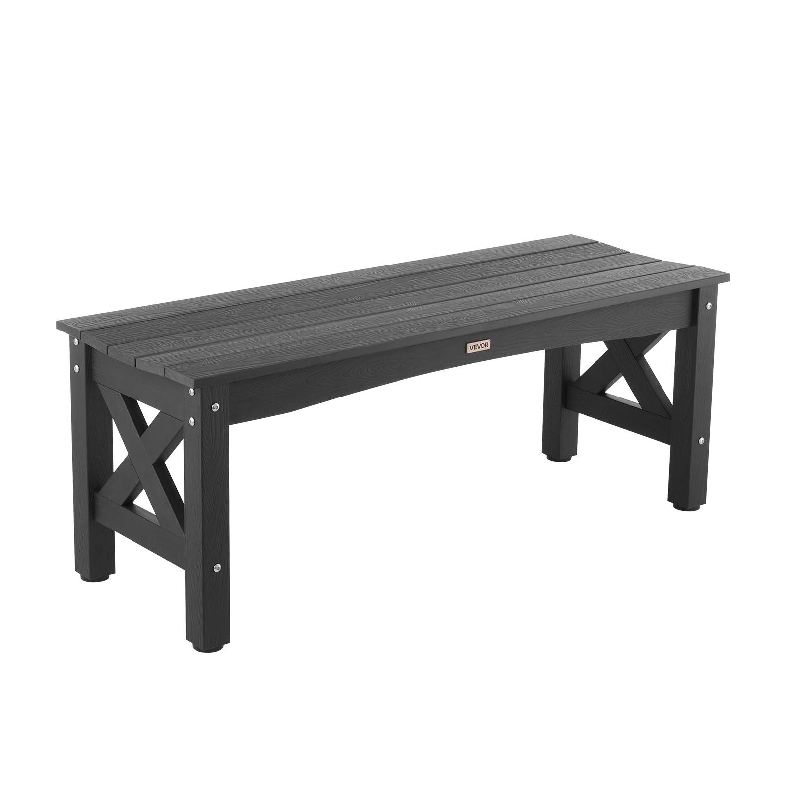 Vevor - VEVOR Banc de jardin en plastique 113 cm capacité de charge de 272 kg noir - Image 1