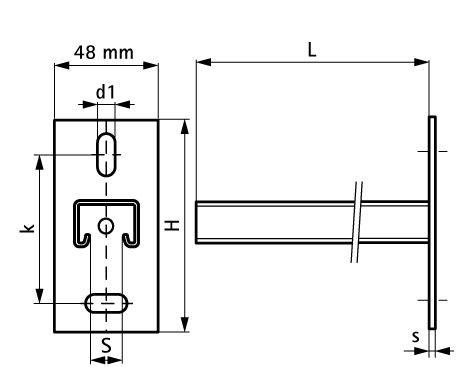Console murale Micra Strut WALRAVEN 41x41x2 EZ x L.300 mm - MC6603923 - Imagen 2