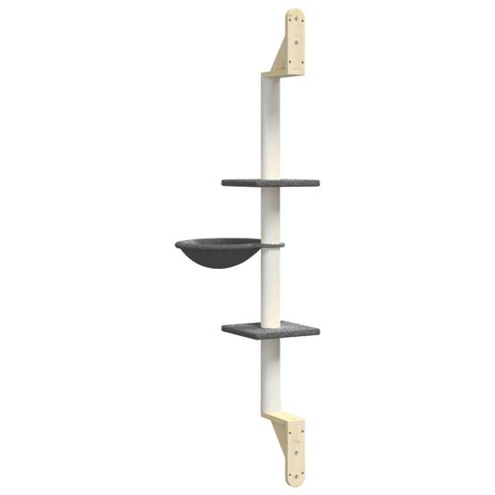 Arbre à chat mural bois et sisal gris foncé 22 x 40 x 142.5 cm - PANGIVO - Image 6