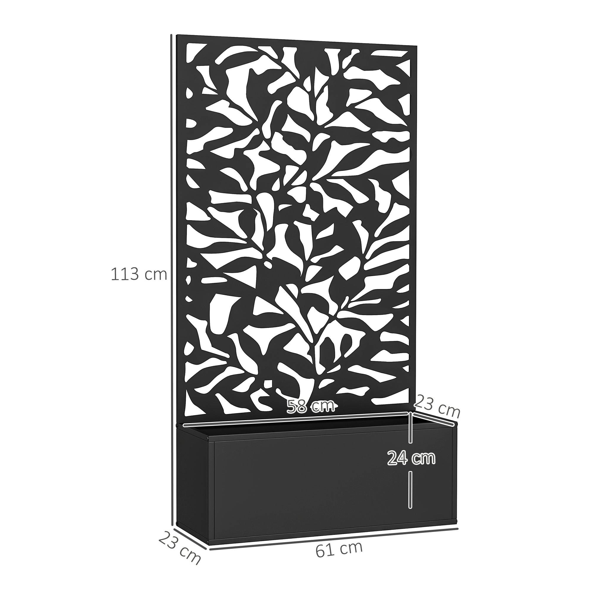 Jardinière avecs treillis métal noir 61 x 23 x 113 cm - PANGIVO - Image 5