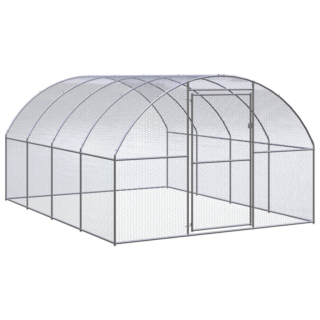 Poulailler extérieur Acier galvanisé Enclos grillagé pour jardin 3x4x2 m – ComfortXL Outdoor Living - Image 1