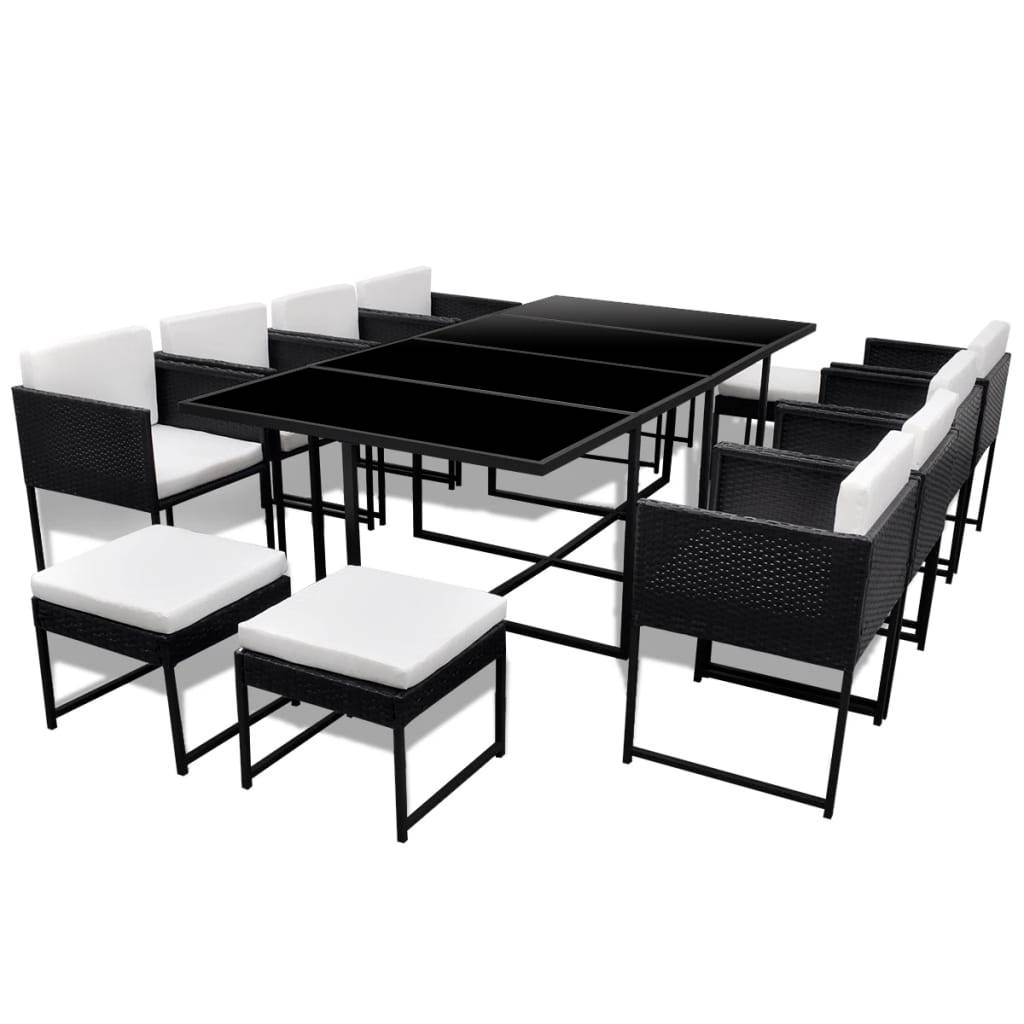 Vidaxl - Ensemble à manger d'extérieur 13 pcs coussins Résine tressée vidaXL 42761 - Imagen 2