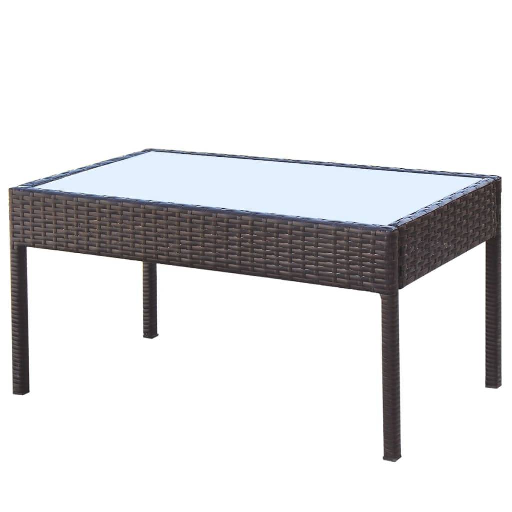 Helloshop26 - Salon de jardin meuble d'extérieur ensemble de mobilier 4 pièces avec coussins résine tressée marron - Imagen 5