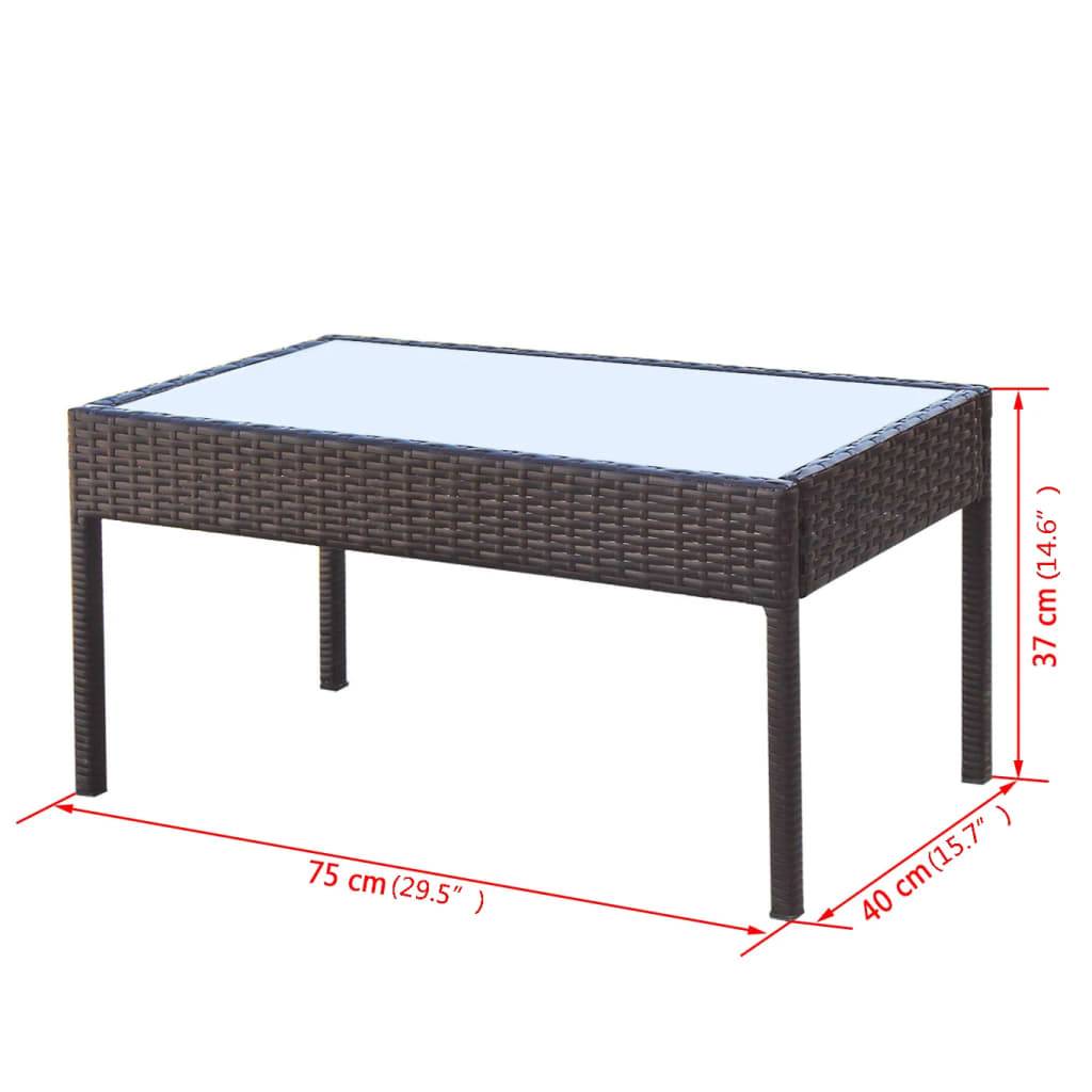 Helloshop26 - Salon de jardin meuble d'extérieur ensemble de mobilier 4 pièces avec coussins résine tressée marron - Imagen 7