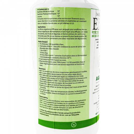 EM-1® solution mère de Micro-organismes Efficaces | Bidon de 1L - Image 2
