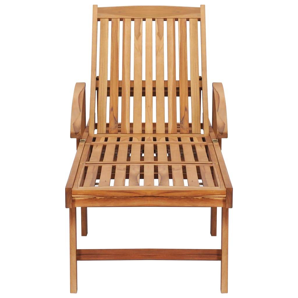 Helloshop26 - Lot de 2 transats chaise longue bain de soleil lit de jardin terrasse meuble d'extérieur avec table bois de teck solide - Imagen 6