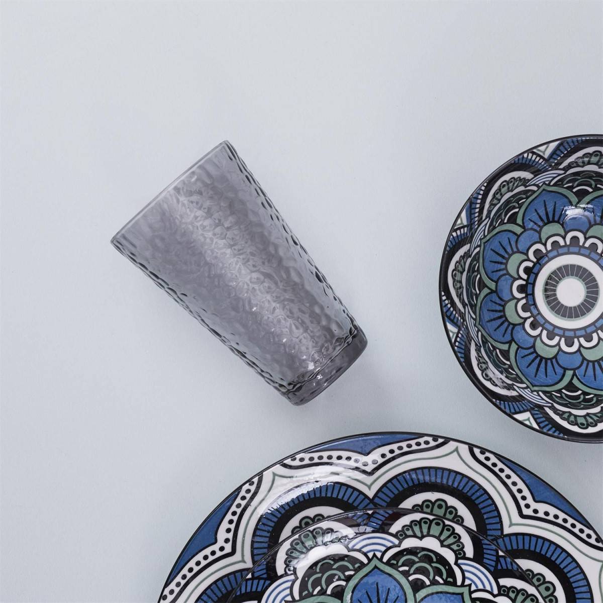 The Home Deco Factory - Lot de 6 Verres à Eau "Martelé" 34cl Gris Irisé - Image 3