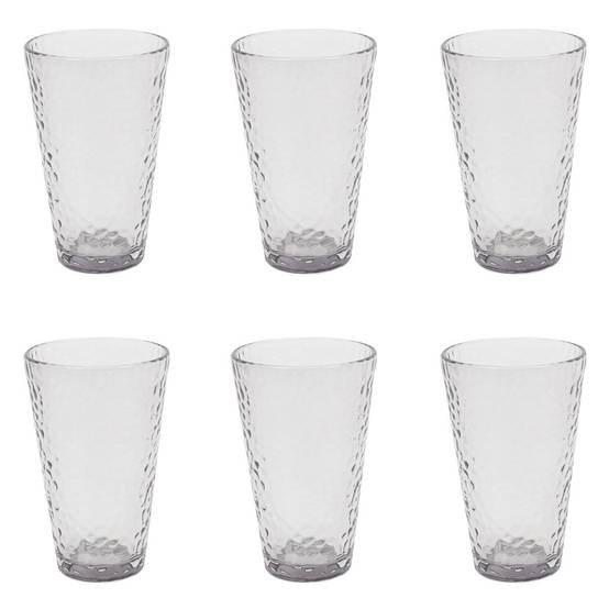The Home Deco Factory - Lot de 6 Verres à Eau "Martelé" 34cl Gris Irisé - Image 1