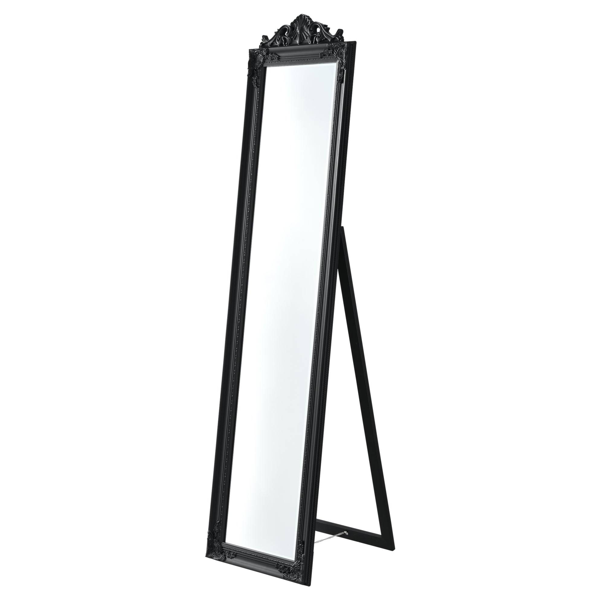 Helloshop26 - Miroir sur pied inclinable 160 x 40 cm noir mat - Imagen 1