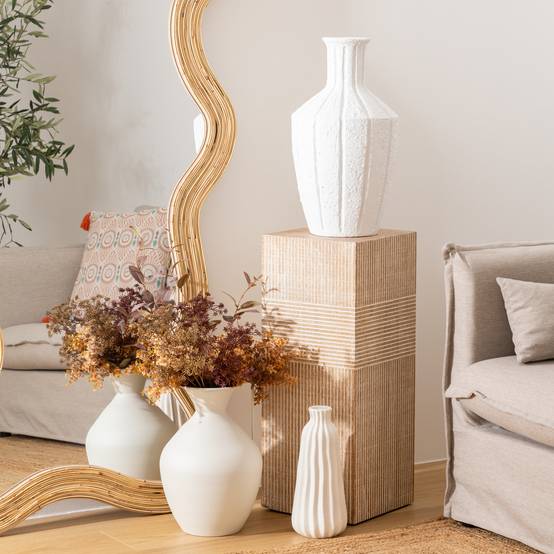 Atmosphera - Vase antique "Nolwi" céramique blanc H48cm - Atmosphera Créateur d'intérieur - Image 1