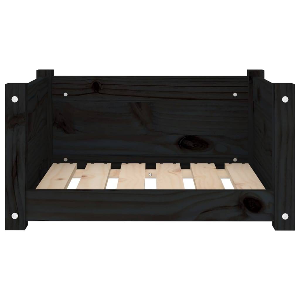 Vidaxl - Lit pour chien Noir 55,5x45,5x28 cm Bois massif de pin vidaXL 821446 - Imagen 6