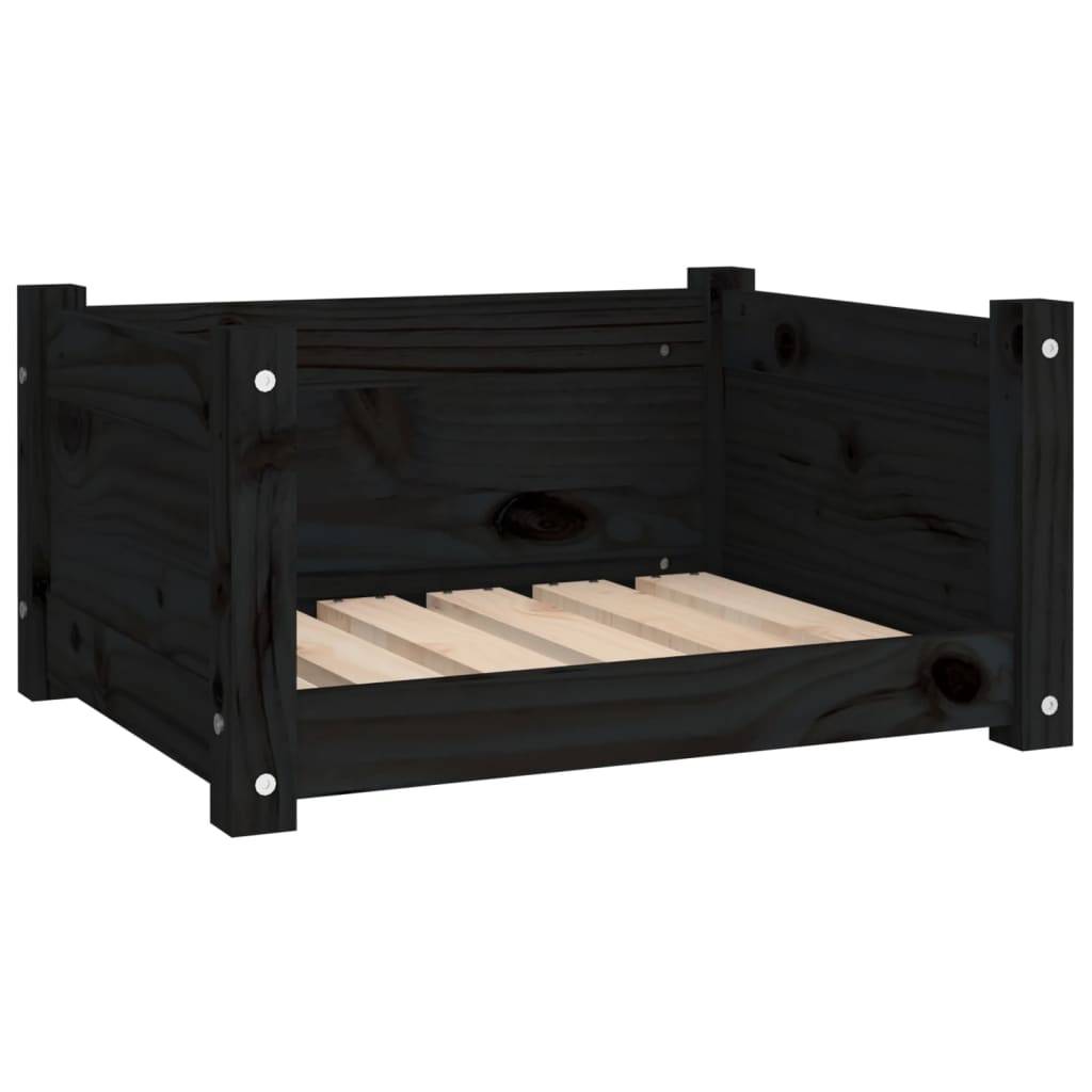 Vidaxl - Lit pour chien Noir 55,5x45,5x28 cm Bois massif de pin vidaXL 821446 - Imagen 2