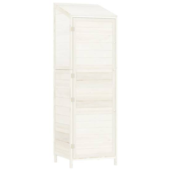 Abri de jardin 0.29m² - Cabane de jardin - Remise de jardin Blanc 55x52x174,5 cm Bois de sapin solide MAISON CHIC - Image 1