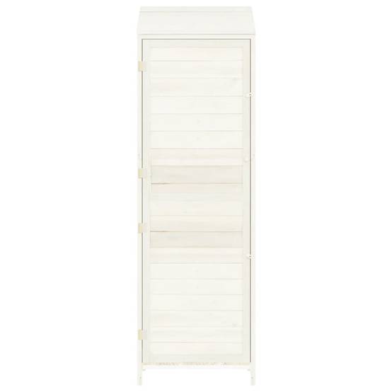Abri de jardin 0.29m² - Cabane de jardin - Remise de jardin Blanc 55x52x174,5 cm Bois de sapin solide MAISON CHIC - Image 4
